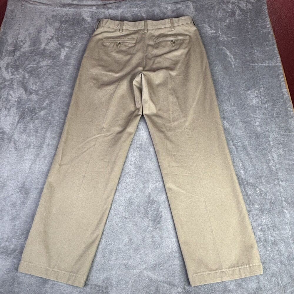Lands' End Pants‎ Mens 33x30 Beige Khakis Classic Fit Flat Front Cotton lot of 2 - Picture 9 of 11